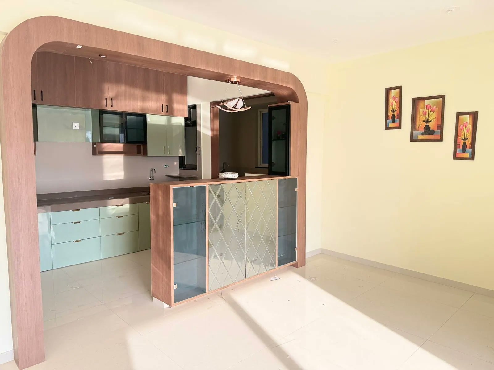Kitchen cabinetry at the Wakad residence in the Aanganshobha portfolio